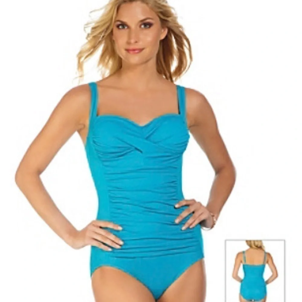 Miraclesuit Trimshaper ruched one piece swimsuit